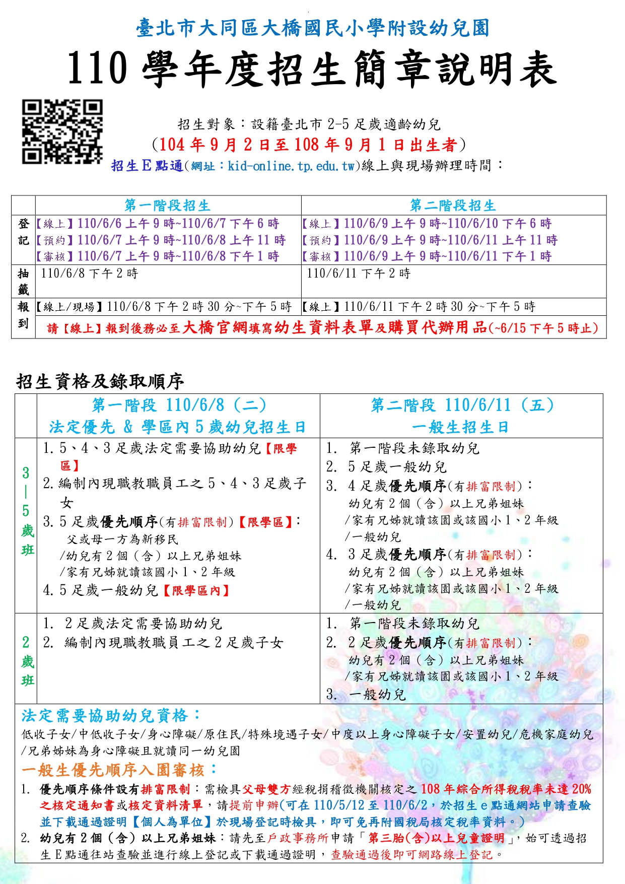 110學年度招生簡章說明表-全面線上登記版1
